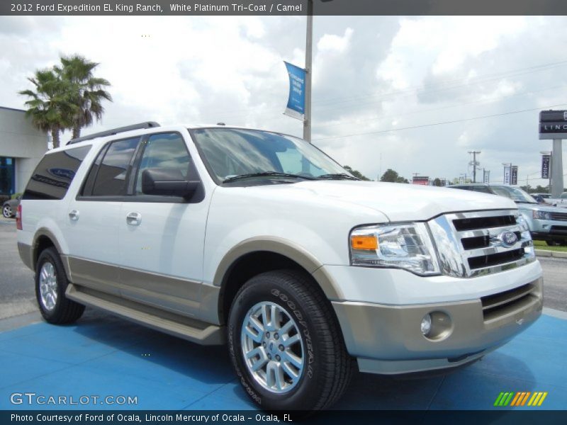 White Platinum Tri-Coat / Camel 2012 Ford Expedition EL King Ranch