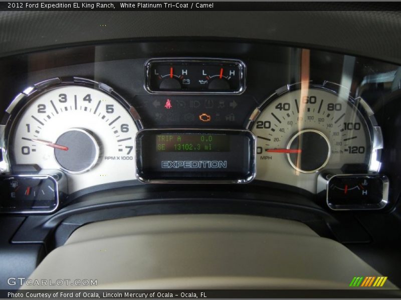 White Platinum Tri-Coat / Camel 2012 Ford Expedition EL King Ranch