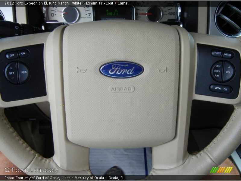 White Platinum Tri-Coat / Camel 2012 Ford Expedition EL King Ranch
