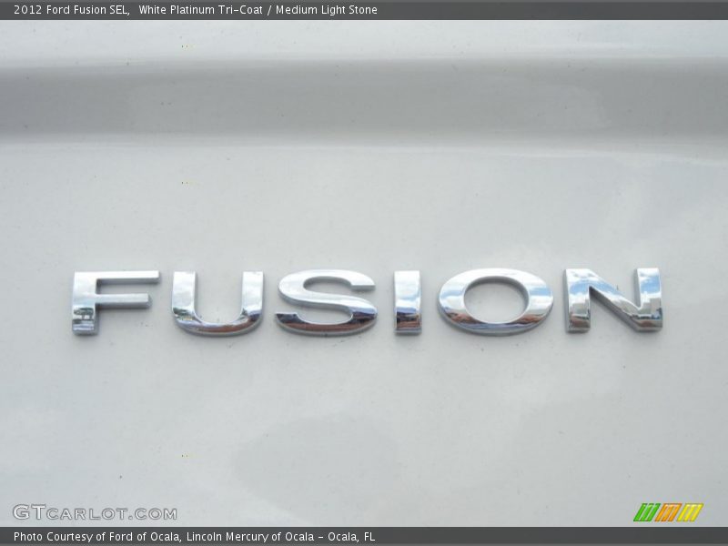 White Platinum Tri-Coat / Medium Light Stone 2012 Ford Fusion SEL