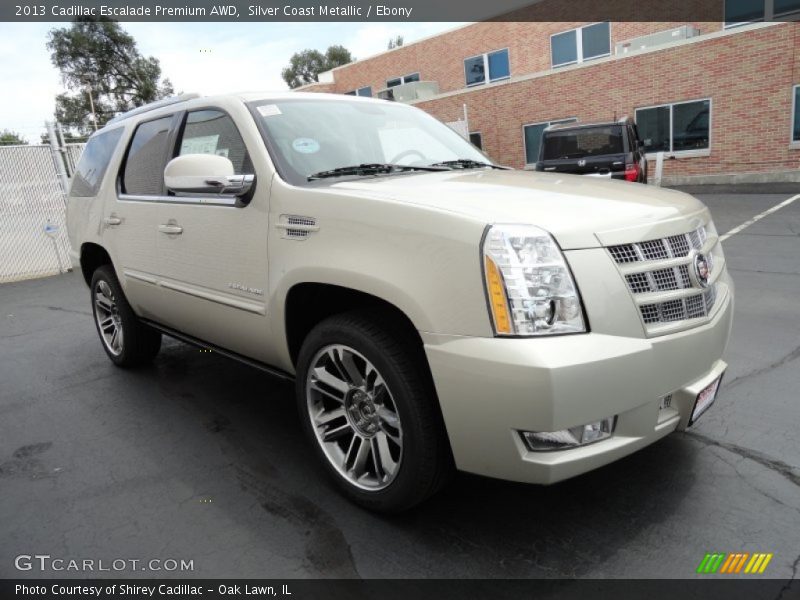 Silver Coast Metallic / Ebony 2013 Cadillac Escalade Premium AWD
