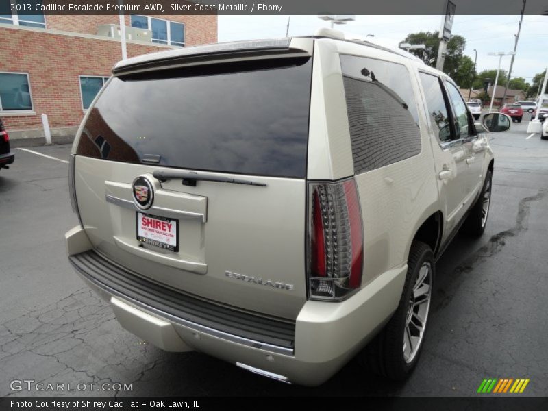Silver Coast Metallic / Ebony 2013 Cadillac Escalade Premium AWD