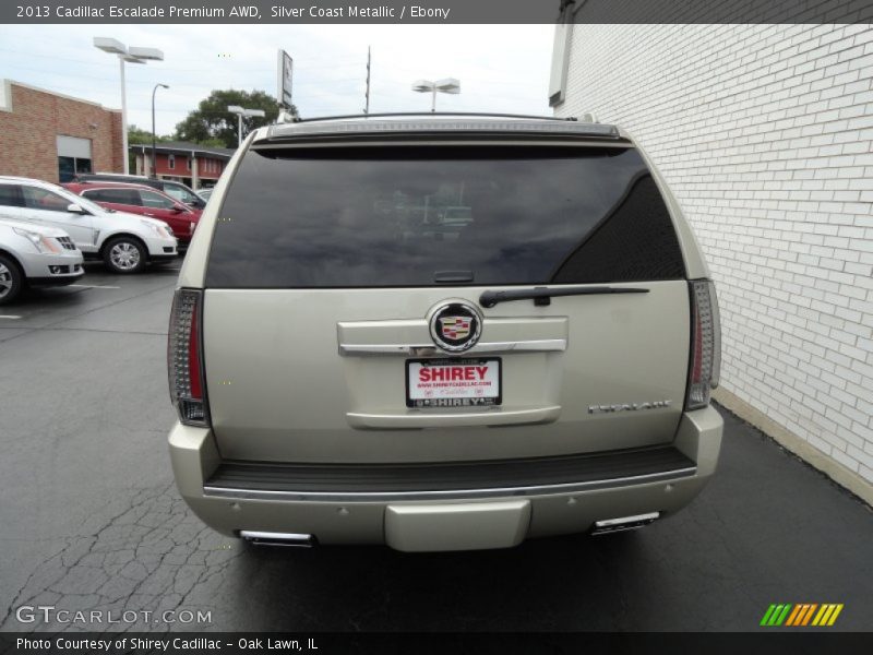 Silver Coast Metallic / Ebony 2013 Cadillac Escalade Premium AWD