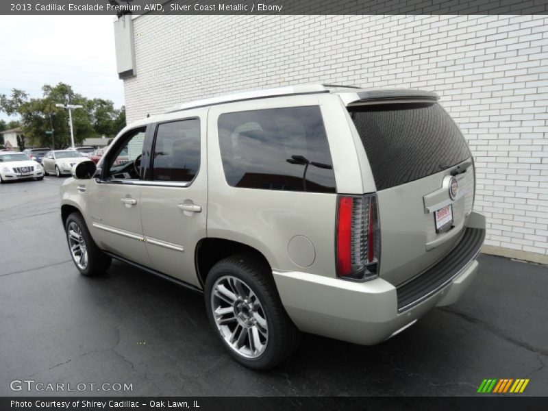 Silver Coast Metallic / Ebony 2013 Cadillac Escalade Premium AWD