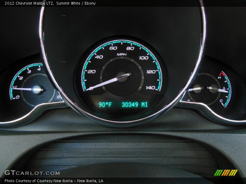 Summit White / Ebony 2012 Chevrolet Malibu LTZ