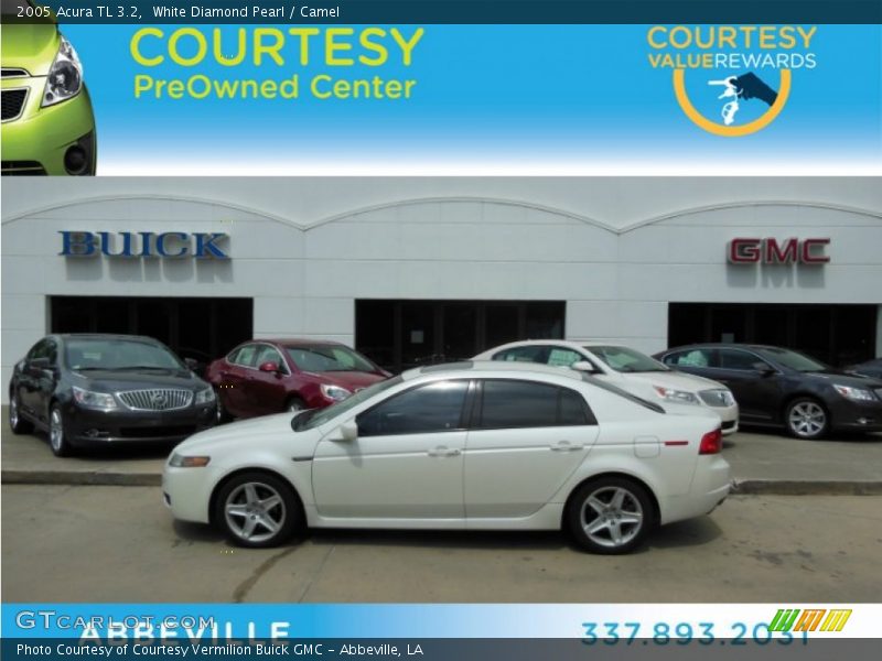 White Diamond Pearl / Camel 2005 Acura TL 3.2