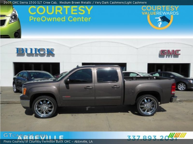 Medium Brown Metallic / Very Dark Cashmere/Light Cashmere 2007 GMC Sierra 1500 SLT Crew Cab