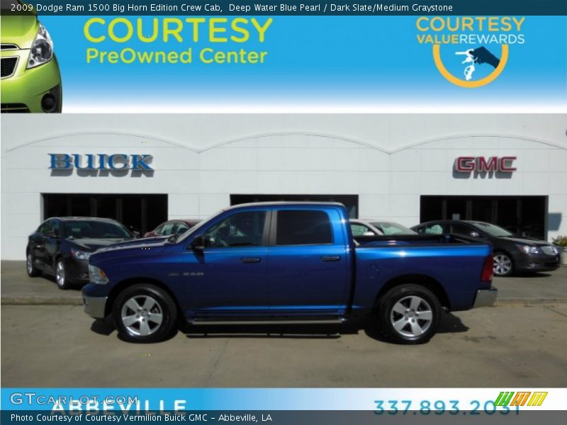 Deep Water Blue Pearl / Dark Slate/Medium Graystone 2009 Dodge Ram 1500 Big Horn Edition Crew Cab