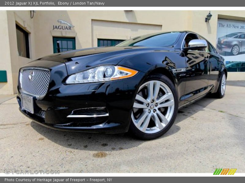 Ebony / London Tan/Navy 2012 Jaguar XJ XJL Portfolio