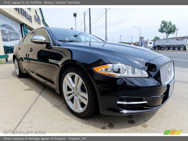 Ebony / London Tan/Navy 2012 Jaguar XJ XJL Portfolio