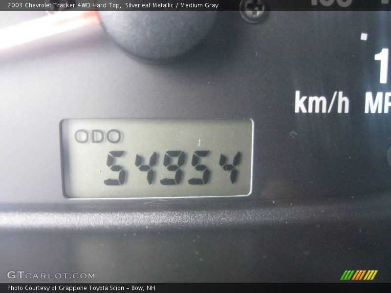 Silverleaf Metallic / Medium Gray 2003 Chevrolet Tracker 4WD Hard Top