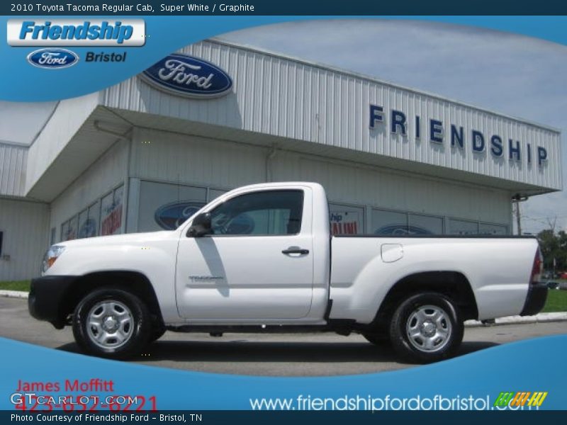 Super White / Graphite 2010 Toyota Tacoma Regular Cab