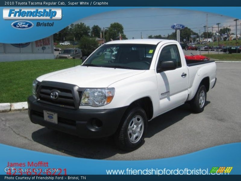 Super White / Graphite 2010 Toyota Tacoma Regular Cab
