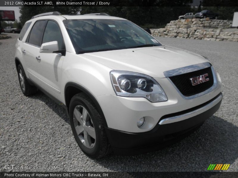 White Diamond Tricoat / Ebony 2012 GMC Acadia SLT AWD