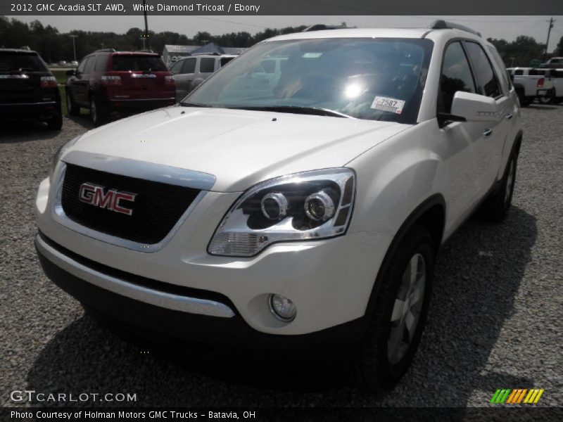 White Diamond Tricoat / Ebony 2012 GMC Acadia SLT AWD