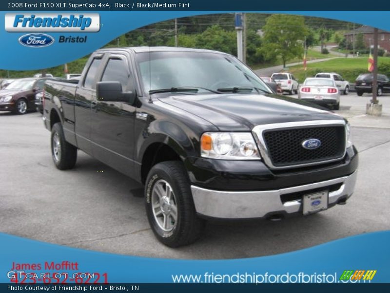 Black / Black/Medium Flint 2008 Ford F150 XLT SuperCab 4x4