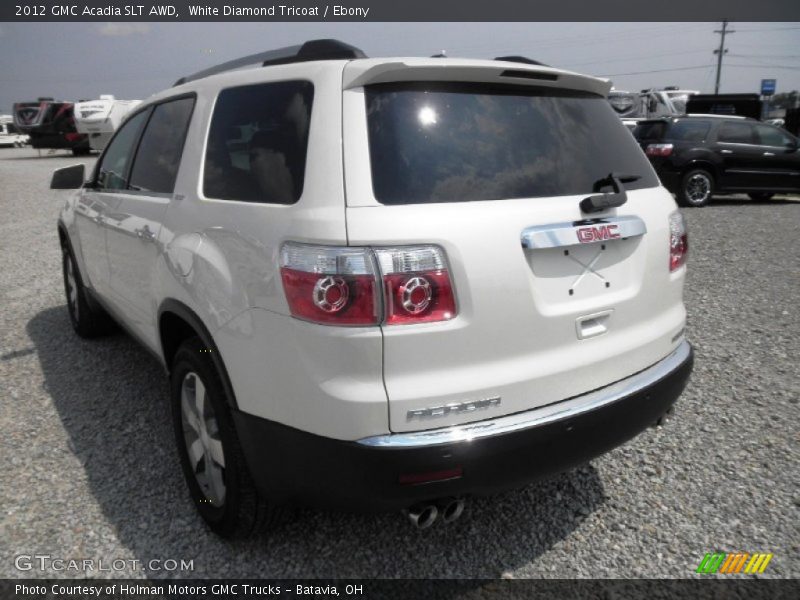White Diamond Tricoat / Ebony 2012 GMC Acadia SLT AWD