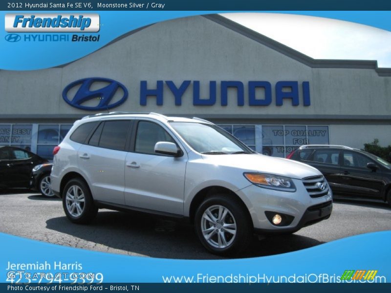 Moonstone Silver / Gray 2012 Hyundai Santa Fe SE V6