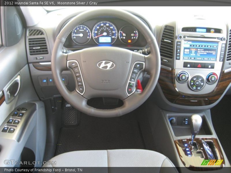 Moonstone Silver / Gray 2012 Hyundai Santa Fe SE V6