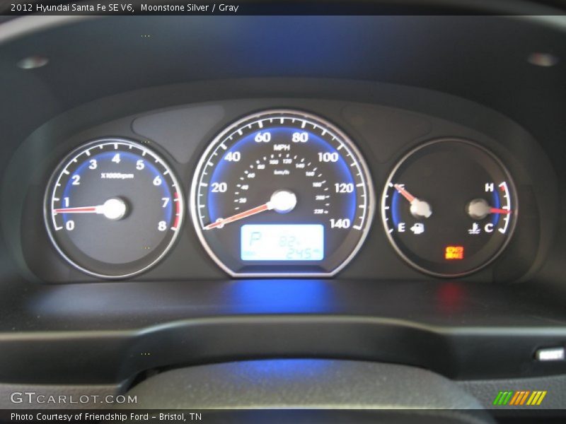 Moonstone Silver / Gray 2012 Hyundai Santa Fe SE V6