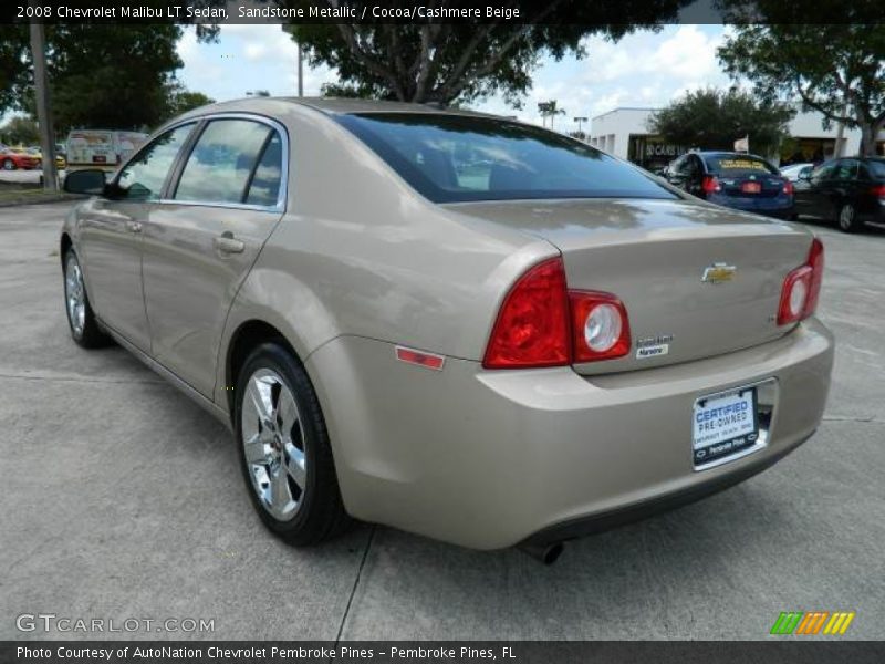 Sandstone Metallic / Cocoa/Cashmere Beige 2008 Chevrolet Malibu LT Sedan