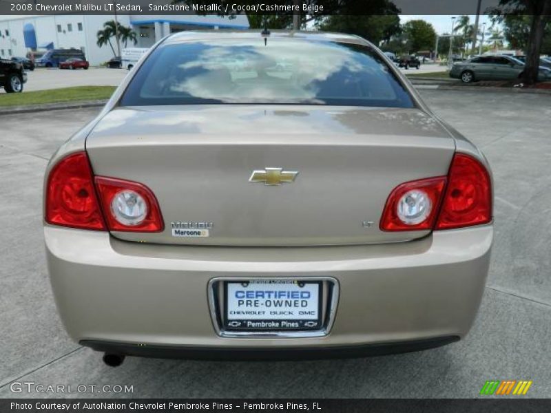 Sandstone Metallic / Cocoa/Cashmere Beige 2008 Chevrolet Malibu LT Sedan