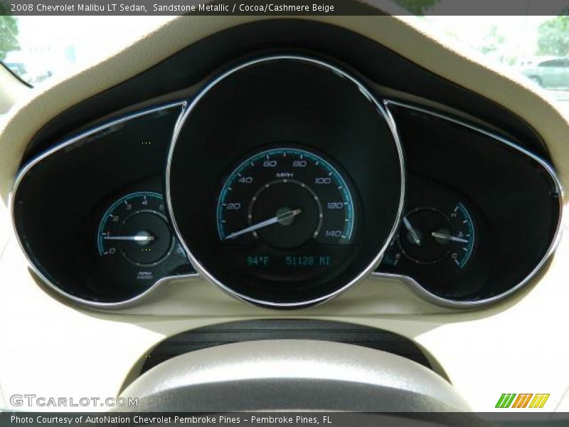 Sandstone Metallic / Cocoa/Cashmere Beige 2008 Chevrolet Malibu LT Sedan