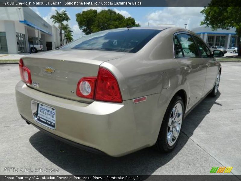 Sandstone Metallic / Cocoa/Cashmere Beige 2008 Chevrolet Malibu LT Sedan