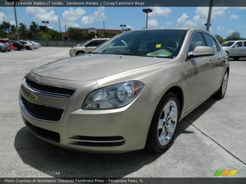 Sandstone Metallic / Cocoa/Cashmere Beige 2008 Chevrolet Malibu LT Sedan