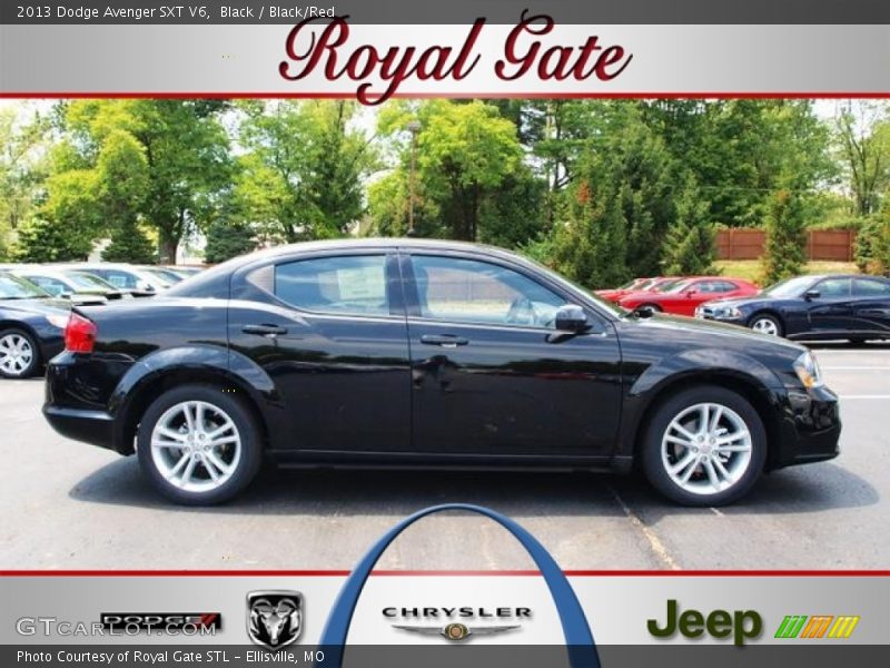 Black / Black/Red 2013 Dodge Avenger SXT V6