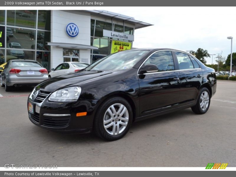 Black Uni / Pure Beige 2009 Volkswagen Jetta TDI Sedan