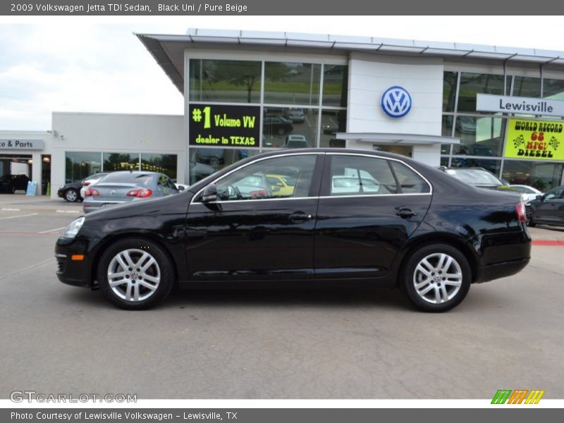 Black Uni / Pure Beige 2009 Volkswagen Jetta TDI Sedan