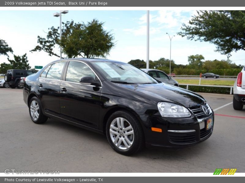 Black Uni / Pure Beige 2009 Volkswagen Jetta TDI Sedan