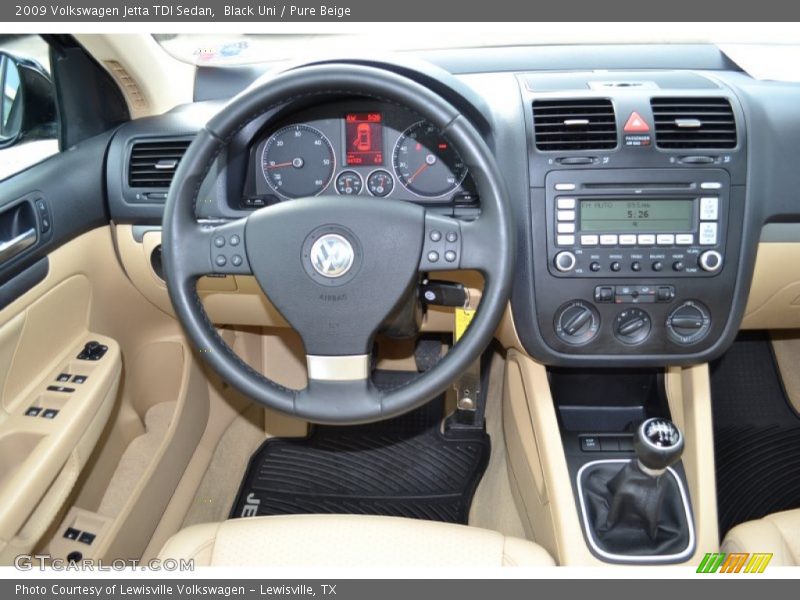 Black Uni / Pure Beige 2009 Volkswagen Jetta TDI Sedan