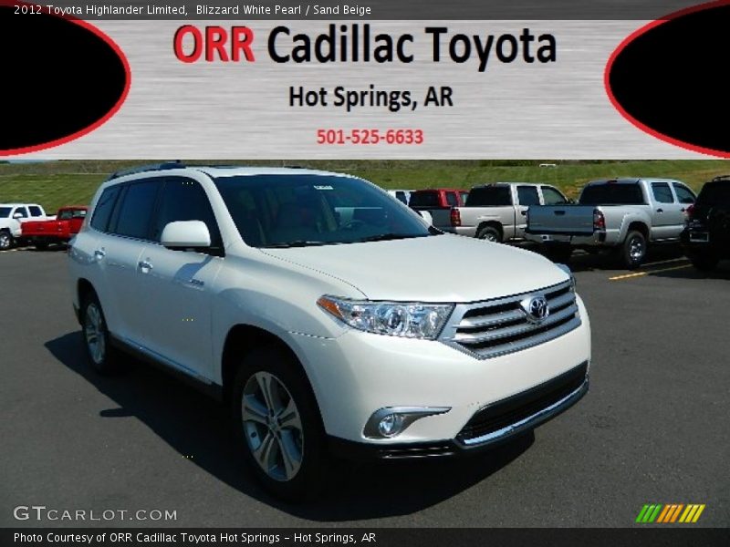 Blizzard White Pearl / Sand Beige 2012 Toyota Highlander Limited