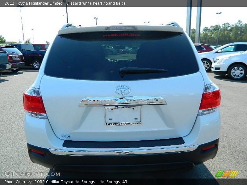 Blizzard White Pearl / Sand Beige 2012 Toyota Highlander Limited