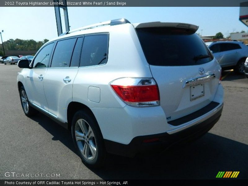 Blizzard White Pearl / Sand Beige 2012 Toyota Highlander Limited
