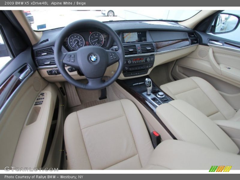 Alpine White / Beige 2009 BMW X5 xDrive48i
