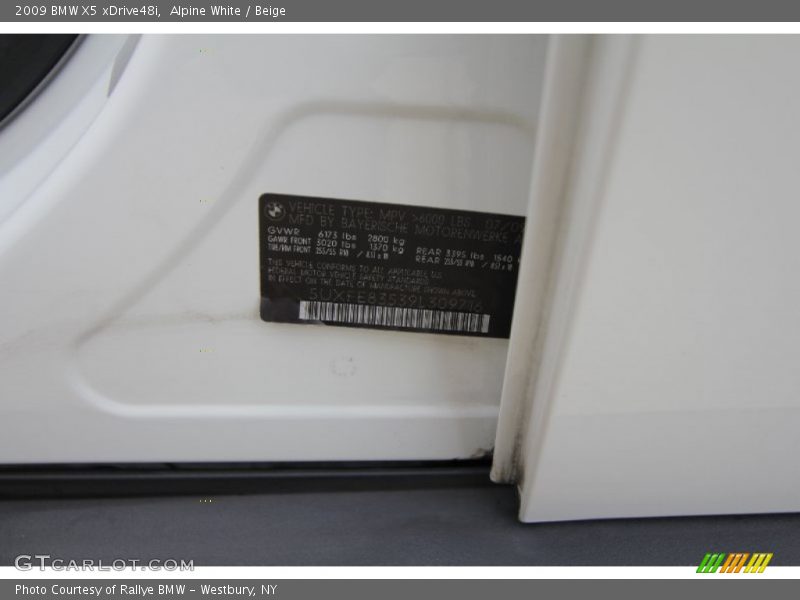 Alpine White / Beige 2009 BMW X5 xDrive48i