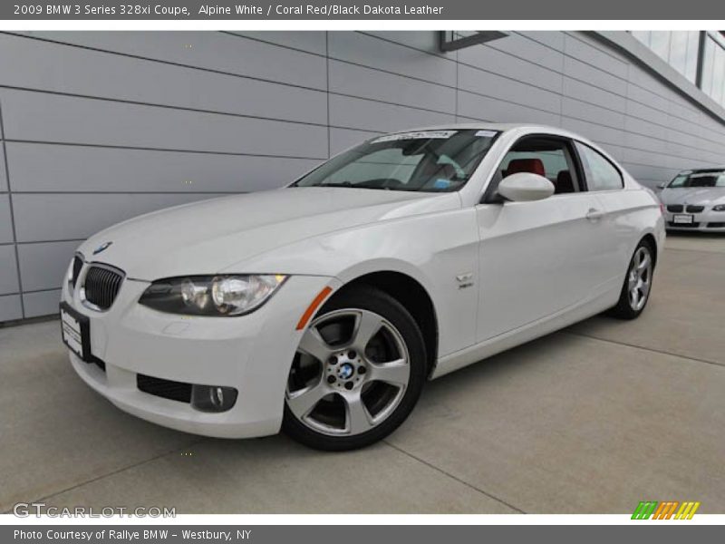 Alpine White / Coral Red/Black Dakota Leather 2009 BMW 3 Series 328xi Coupe
