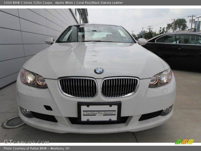 Alpine White / Coral Red/Black Dakota Leather 2009 BMW 3 Series 328xi Coupe