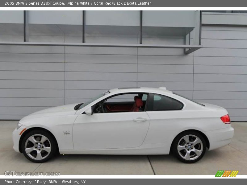 Alpine White / Coral Red/Black Dakota Leather 2009 BMW 3 Series 328xi Coupe
