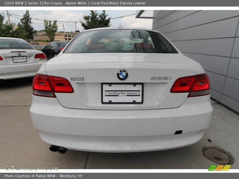 Alpine White / Coral Red/Black Dakota Leather 2009 BMW 3 Series 328xi Coupe