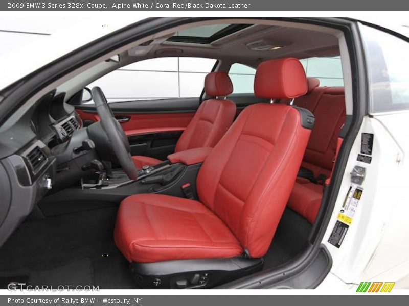 Alpine White / Coral Red/Black Dakota Leather 2009 BMW 3 Series 328xi Coupe