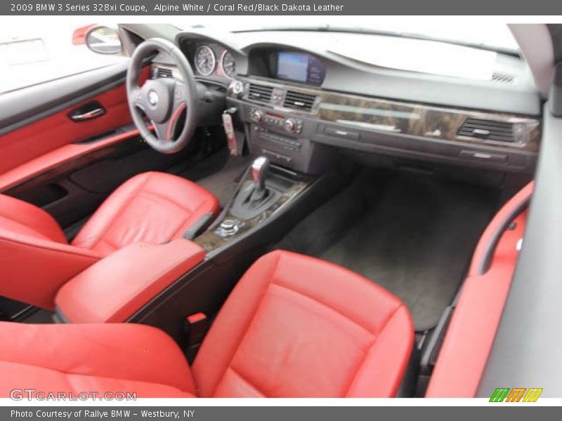 Alpine White / Coral Red/Black Dakota Leather 2009 BMW 3 Series 328xi Coupe
