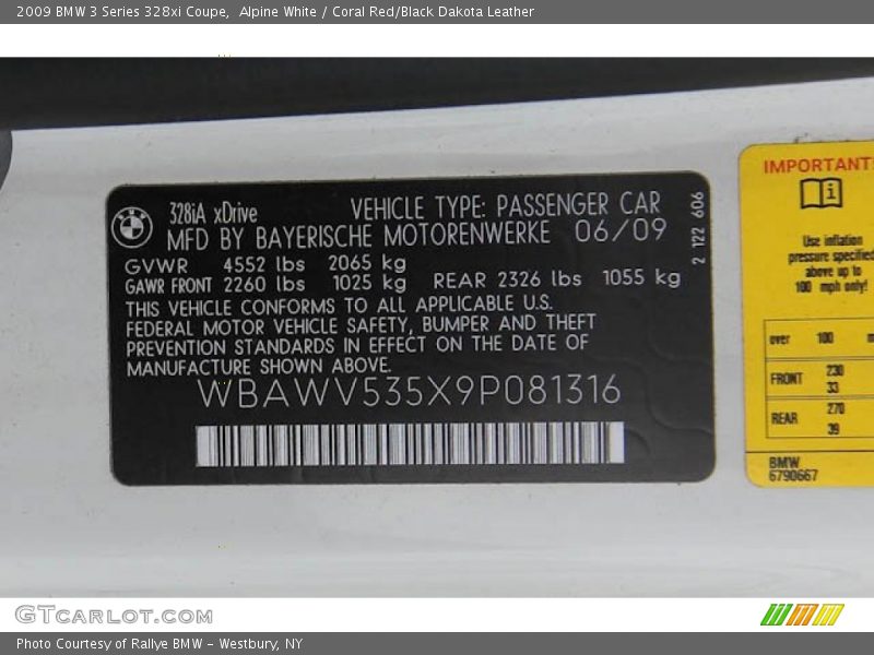 Alpine White / Coral Red/Black Dakota Leather 2009 BMW 3 Series 328xi Coupe