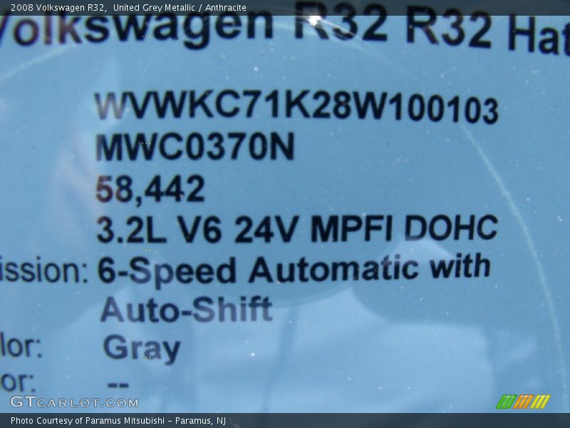United Grey Metallic / Anthracite 2008 Volkswagen R32