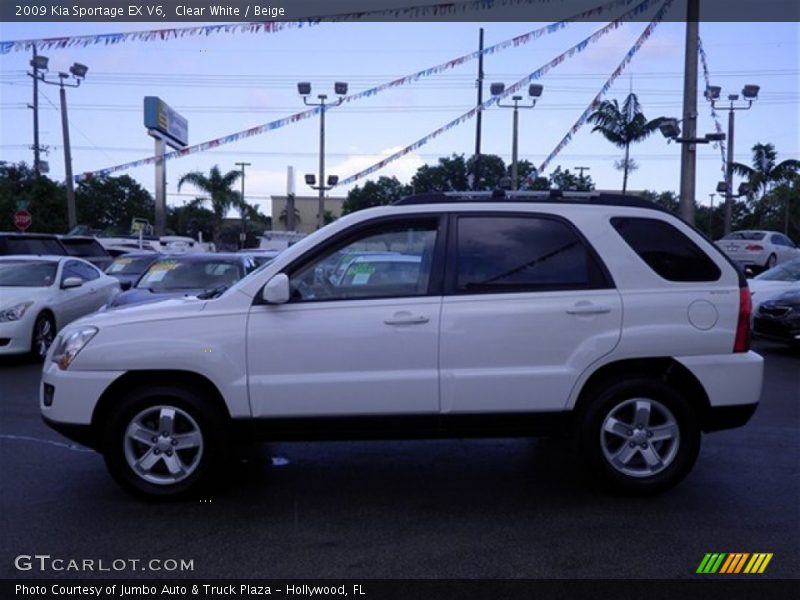 Clear White / Beige 2009 Kia Sportage EX V6