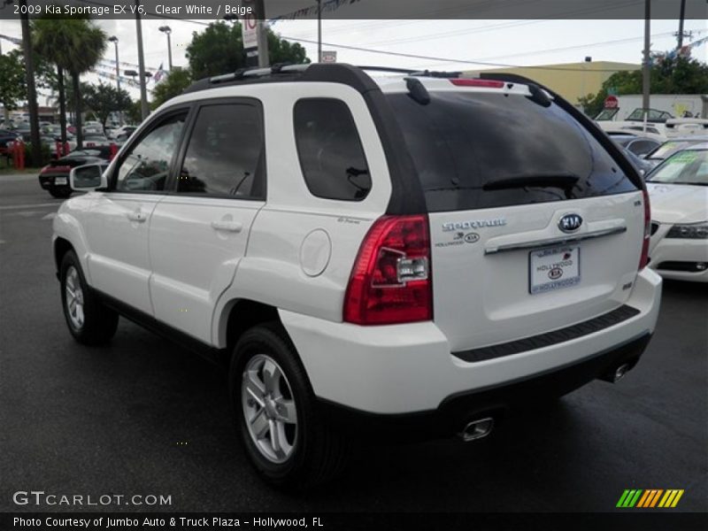 Clear White / Beige 2009 Kia Sportage EX V6