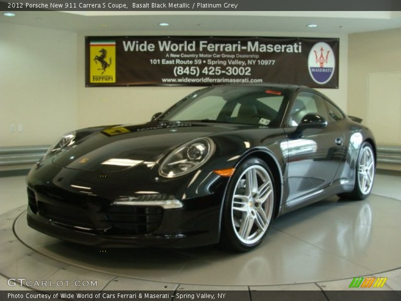 Basalt Black Metallic / Platinum Grey 2012 Porsche New 911 Carrera S Coupe